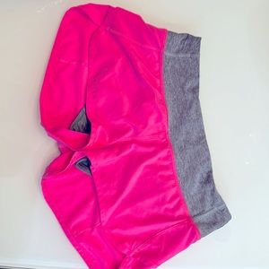 hot pink speedos with grey lulu shorts